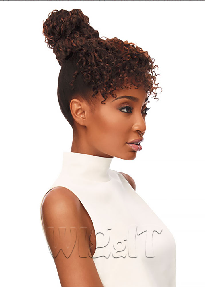 Tamara Bang x Bun Outre UK Bun with Fringe Side Profile Quick Pony