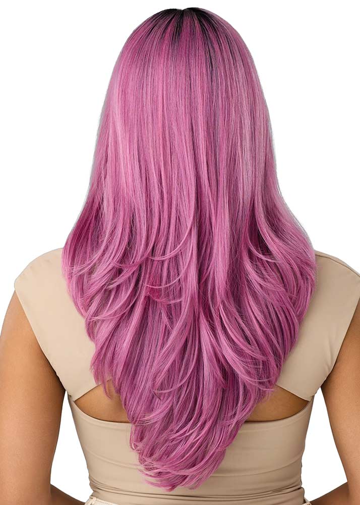 outre castine layered wig pink
