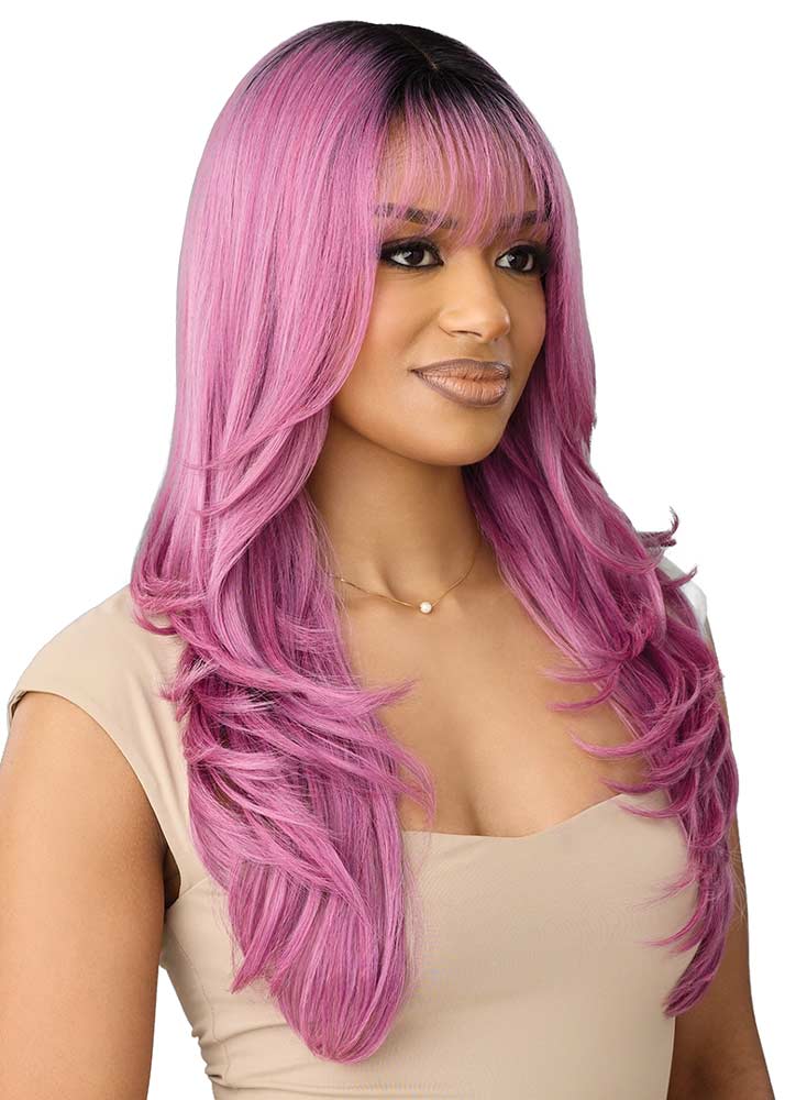pink castine layered wig 