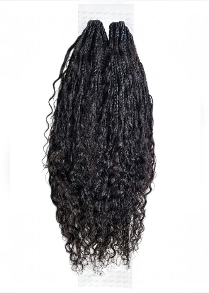 Boho Human Hair Spanish Curls Box Braids 2X 18"