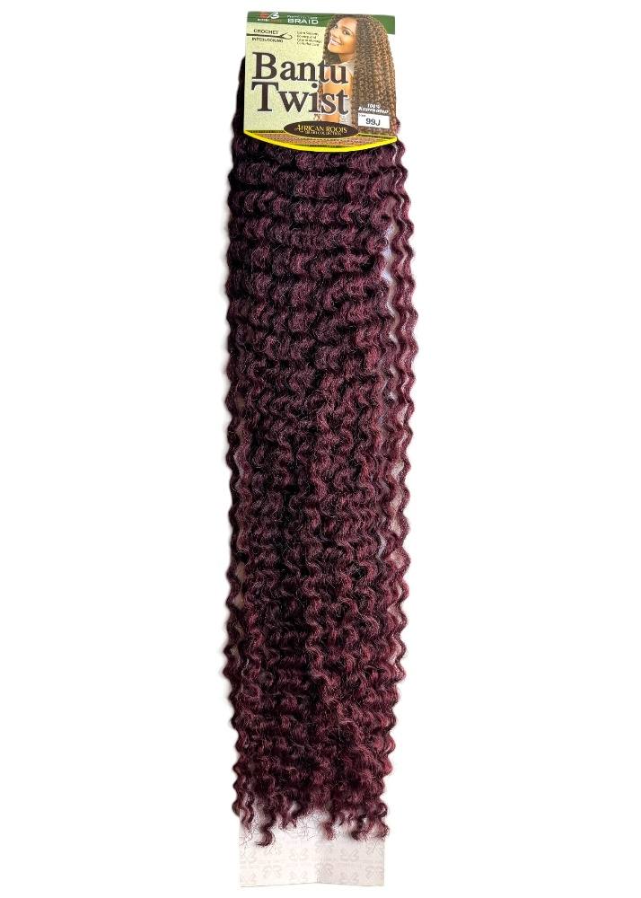 Bantu twist hair extension in burgundy shade