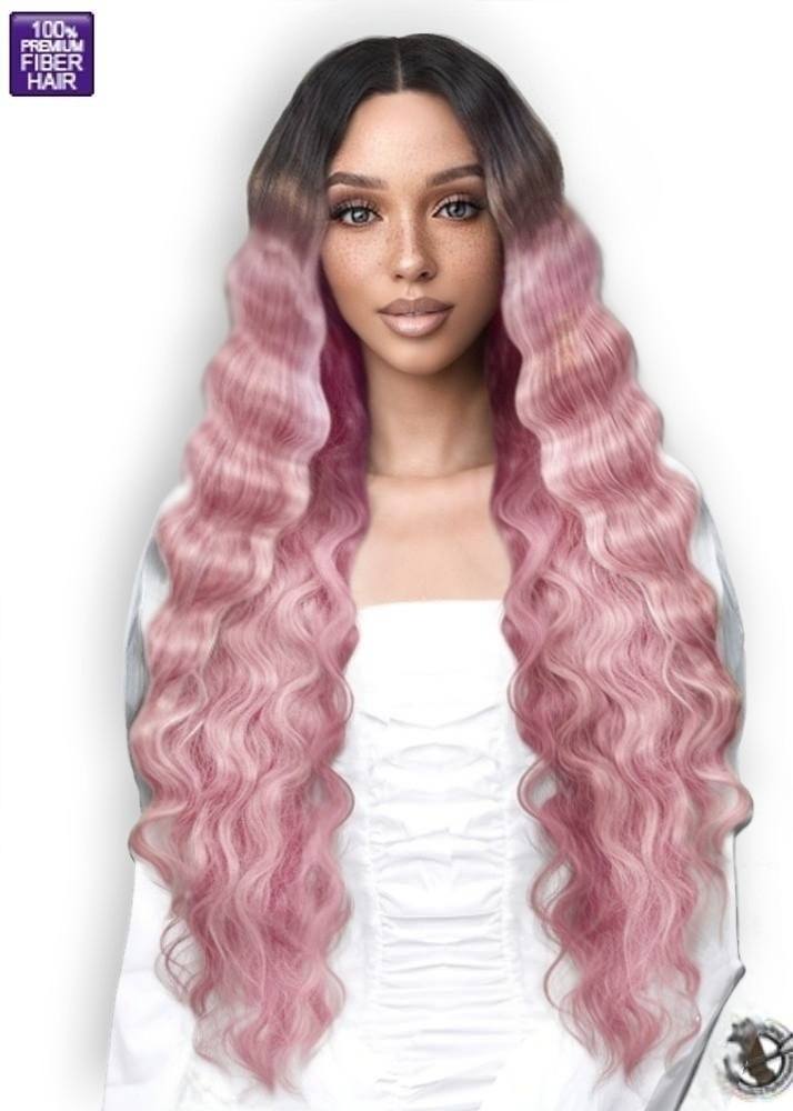 Long pink wavy wig