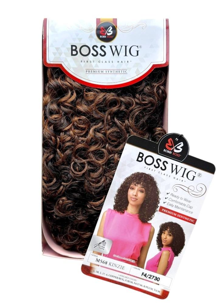 BOSS WIG packaging with synthetic hair extensions
