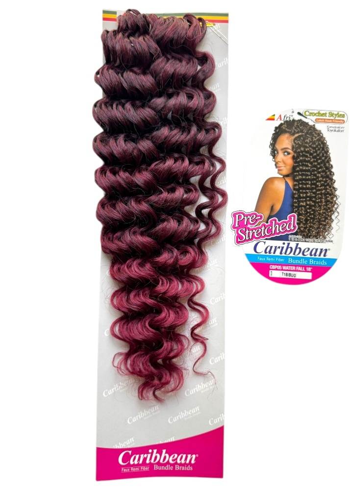 Curly burgundy and black synthetic hair extensions