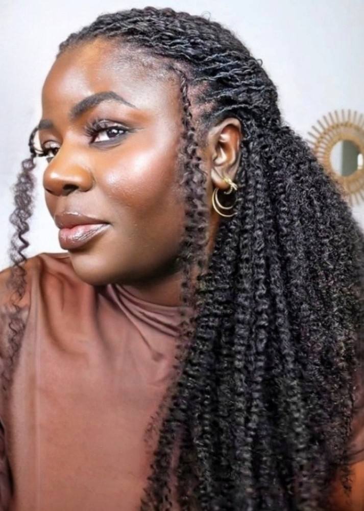 Afro Kinky 100% Human Hair Crochet Braids Miracle Knots 22"