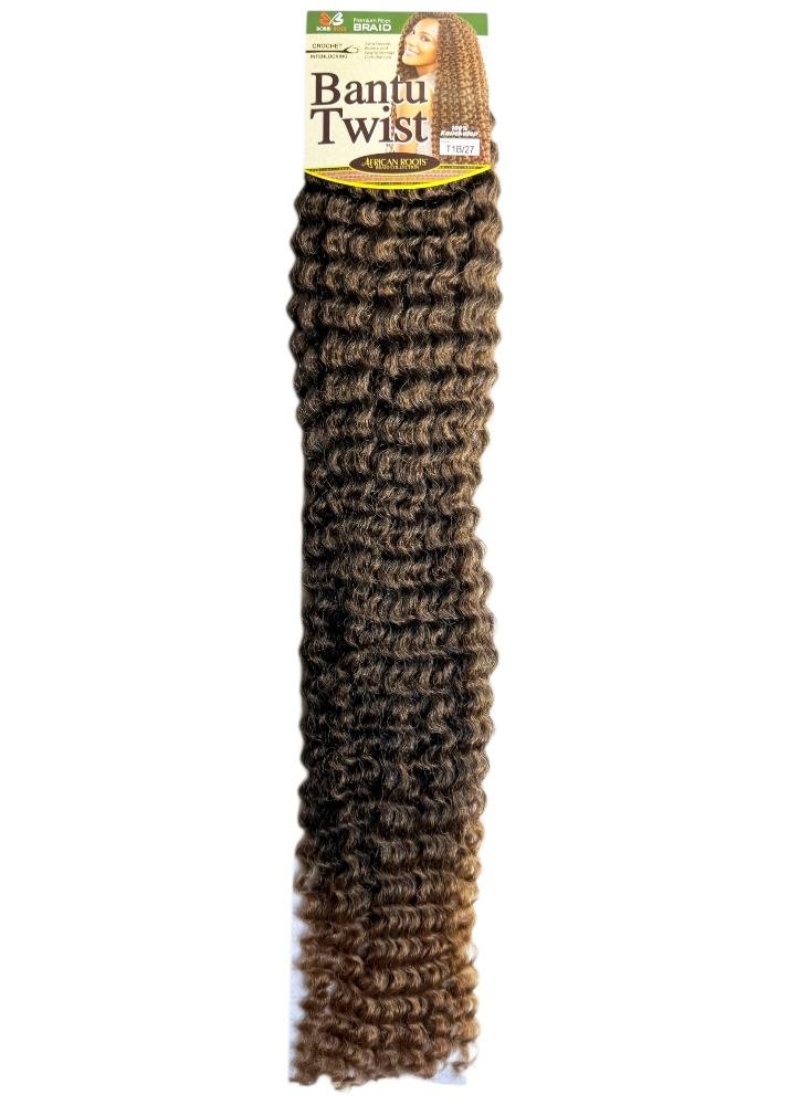 Bantu twist hair extension in ombré brown