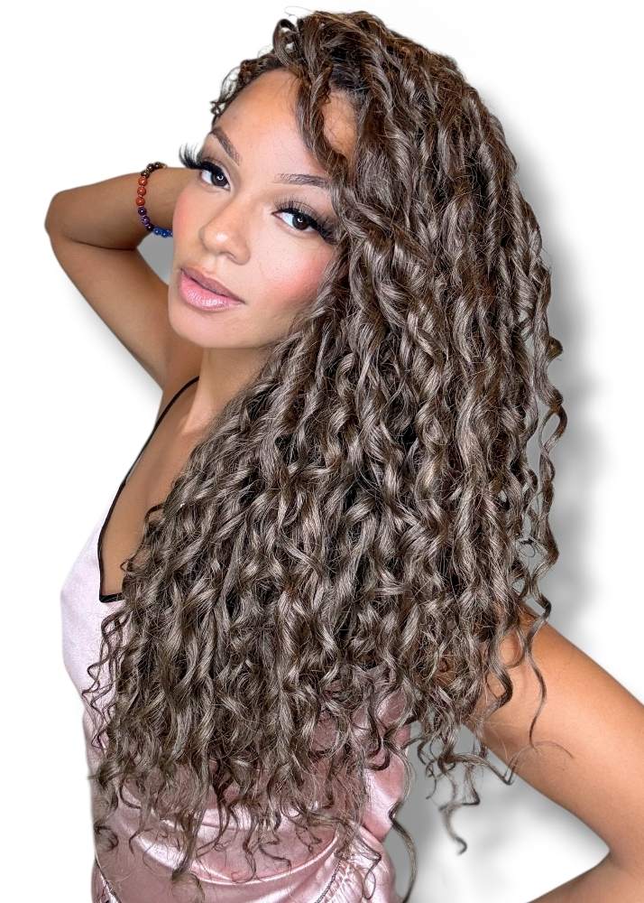 Long Corkscrew crochet curls Scrunch Curls 