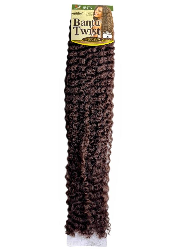 Bantu twist hair extension in deep brown color