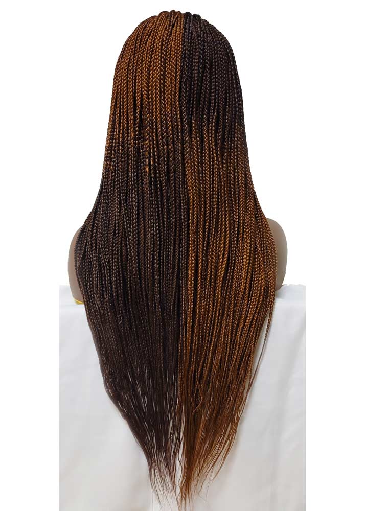 AZIZA, 100% Authentic African Braid Wig, Hand-Made Deep Lace Part