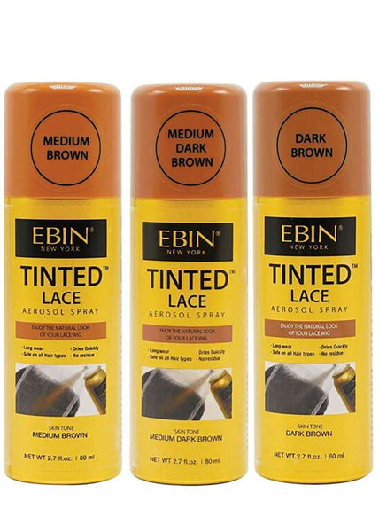 Ebin New York Tinted Lace Aerosol Spray Light Warm Brown x 2