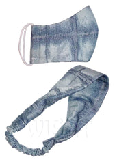 Denim Face Mask & Matching Headband Set