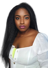 Perm Yaki Luxe Human Hair Half Wig