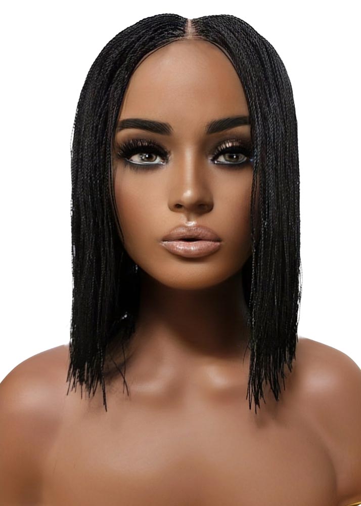 Image of Blunt bob with twists African American